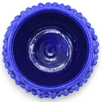 Vaso Mezza Pigna Caltagirone Blu Cobalto, 4 opzioni misura (1Unità) gambo decoro Coda di Pavone - 