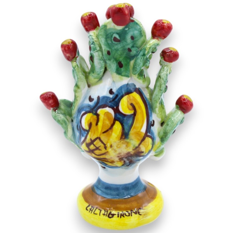 Pomme de pin figue de Barbarie en céramique Caltagirone, deux tailles disponibles, Mod CAN - 