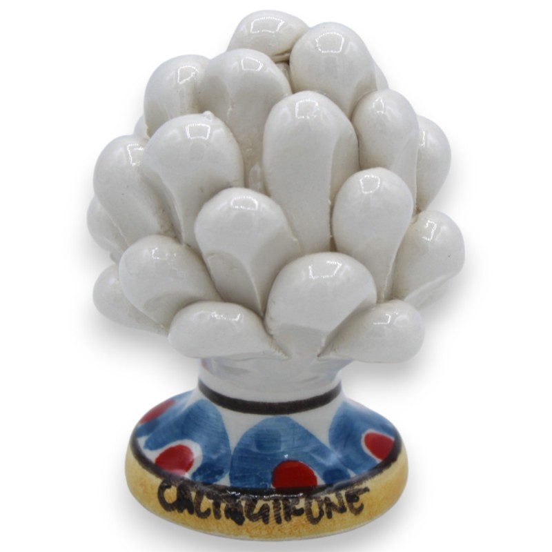 Pigna siciliana, ceramica Caltagirone, h 6 cm ca. (1pz) con 12 Opzioni colore, gambo decoro casuale - 
