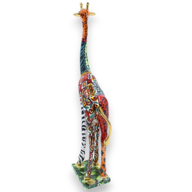 Jirafa de cerámica Caltagirone (1 pieza) Serie ÉLITE Decoración moderna, esmalte de oro puro de 24 k - 