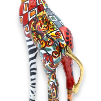 Żyrafa ceramiczna Caltagirone (1 szt.) Seria ÉLITE Modern Decor, emalia z 24-karatowego czystego złota - 