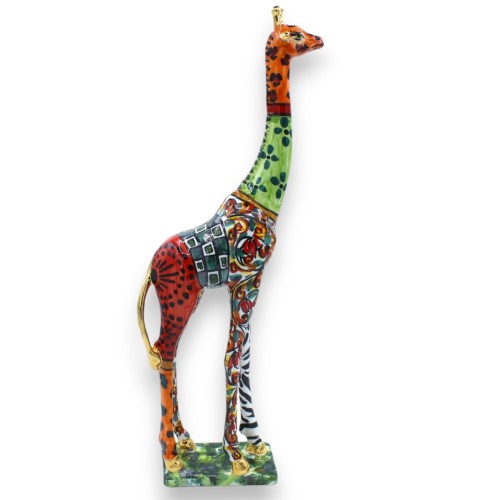 Caltagirone Ceramic Giraffe (1pc) ÉLITE Series Modern Decor, 24k Pure Gold Enamel - 