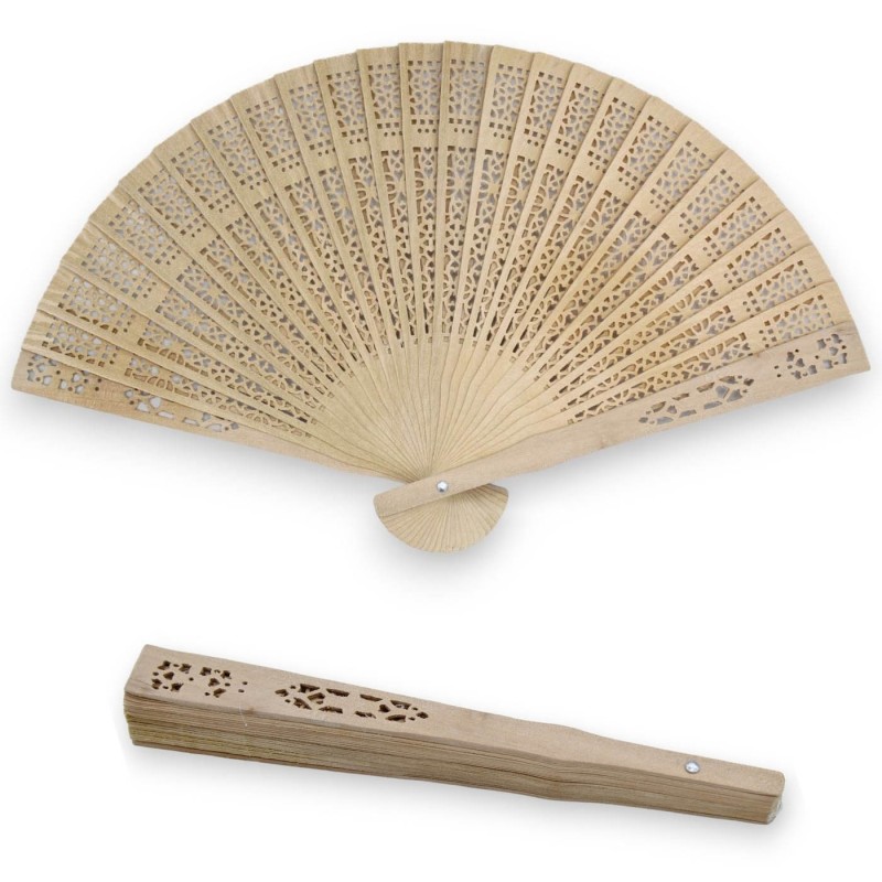 Perforierter Holzfächer, H ca. 21 cm. (1 Stück) - 