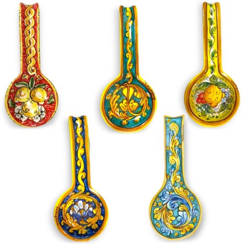 Caltagirone keramische pollepelsteun, h ca. 25 cm. (1 st) met 5 decoratieopties - 