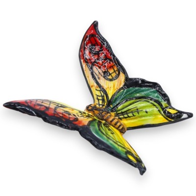 Borboleta em cerâmica siciliana fina - h aproximadamente 12 cm (1 unidade) decoração e cor aleatórias - 