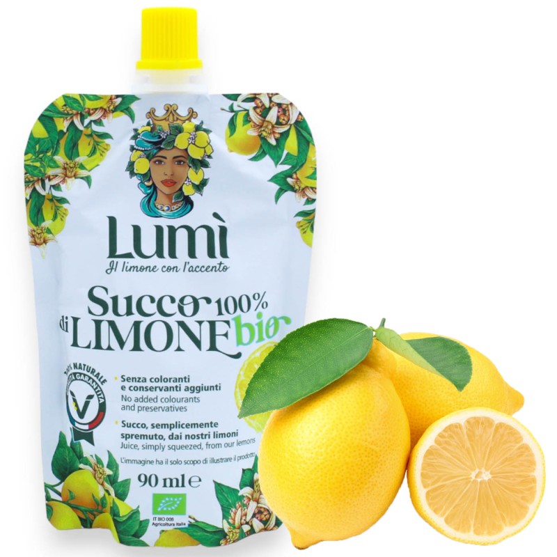 100% ORGANIC Sicilian Lemon Juice - 90 ml - 