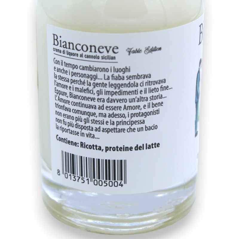 Bianconeve Fable Edition - Crema de licor de cannolo siciliano, 100 ml - Tamaño de bolsillo, 17% Vol. - 