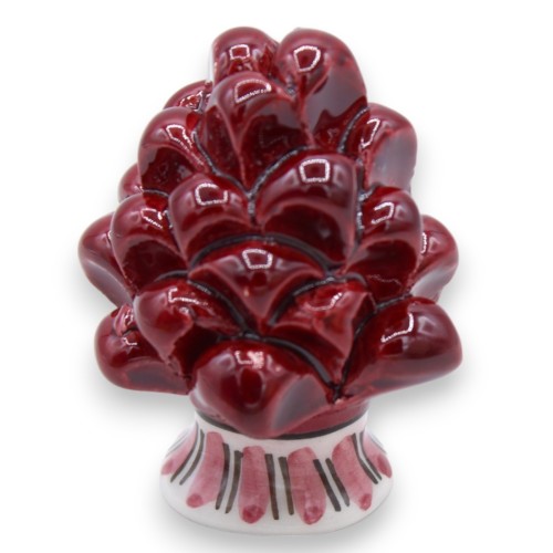Sicilian pine cone, Caltagirone ceramic, h approx. 6 cm. (1pc) Various color options, stem random decoration -  2