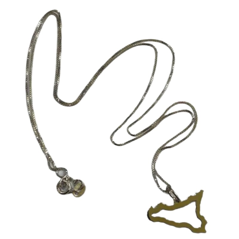 Chokerhalsband i 925 Silver, perforerat SICILIA hänge L 46 + 2 cm ca. (1st) 2 färgalternativ - 
