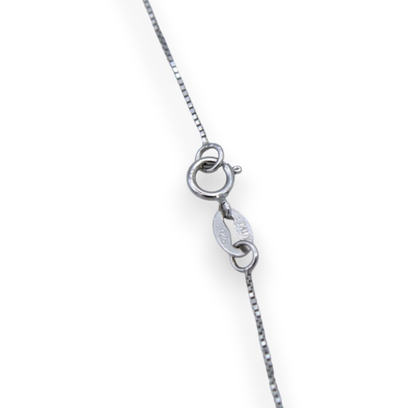 Collana girocollo in Argento 925, L 45 + 2 cm ca. (1Unità) ciondolo SICILIA modello con zirconi - 