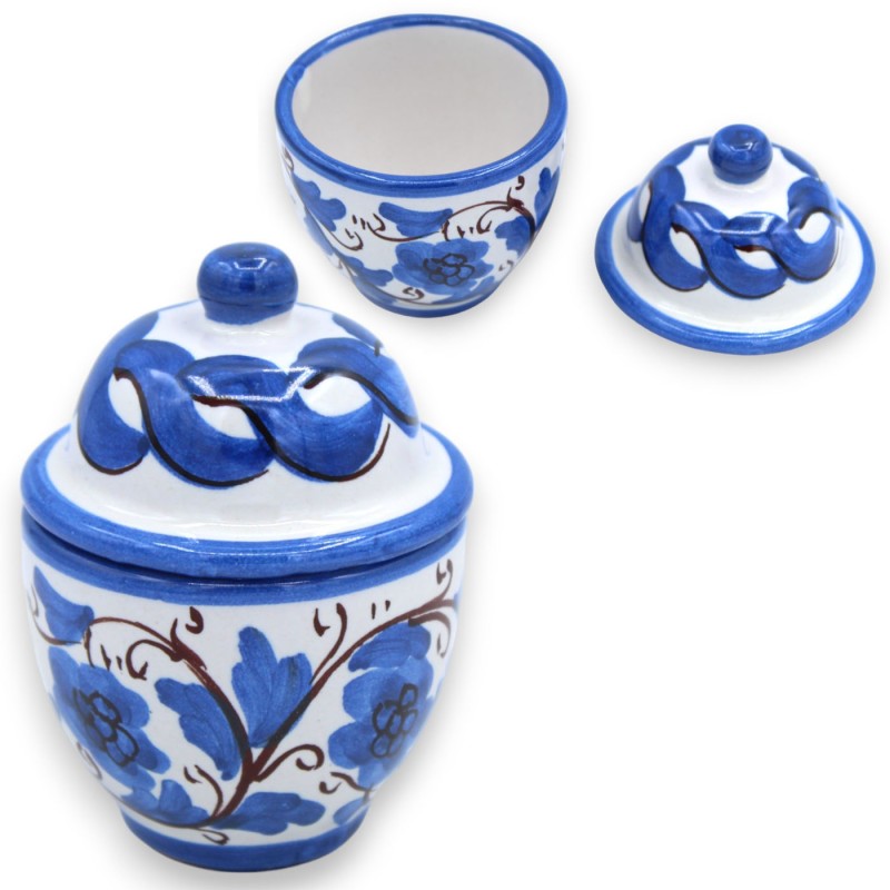 Barattolino mille usi in Ceramica Caltagirone - h 9 e Ø 6 cm ca. (1pz) con 6 opzioni colore - 