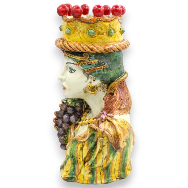 Popiersie ceramiczne Caltagirone (1 szt.) h 30 cm ok. z winogronami Corona i granatami MD2 - 