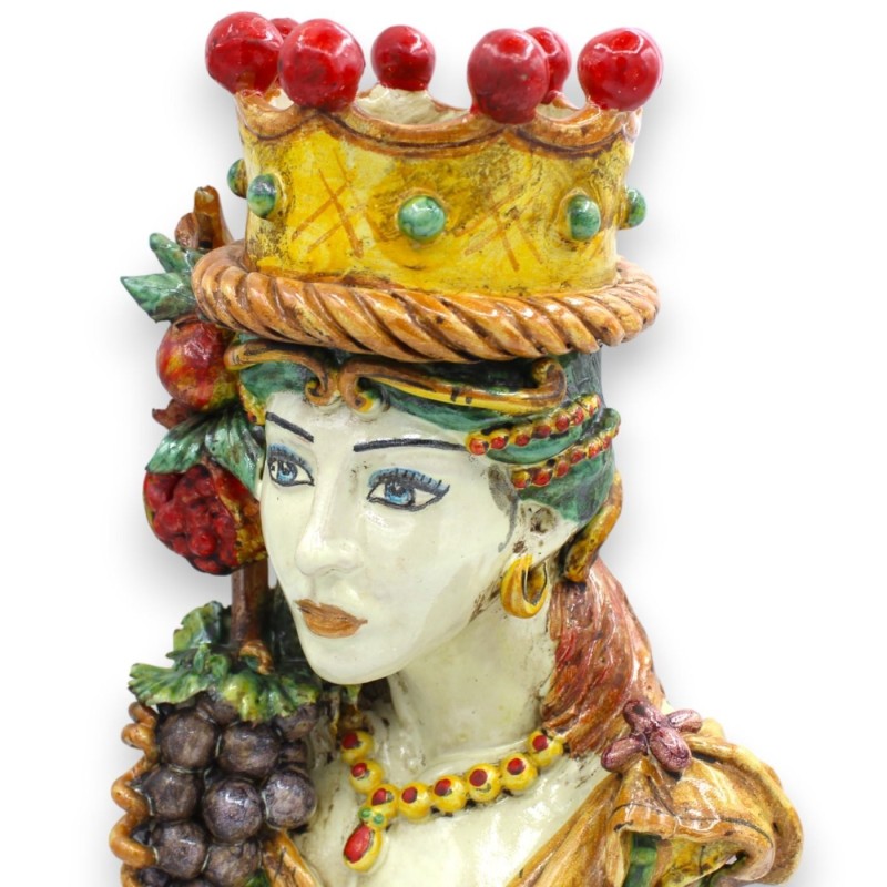 Caltagirone keramisk byst (1 st) h 30 cm ca. med Corona druvor och granatäpplen MD2 - 