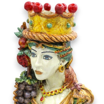 Caltagirone keramische buste (1 stuk) h 30 cm ca. met Corona-druiven en granaatappels MD2 - 