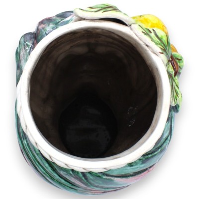 Sicilianska morhuvuden (1 st) h ca 30 cm Caltagirone keramik - Saraceno modell, MD1 citronapplikationer - 