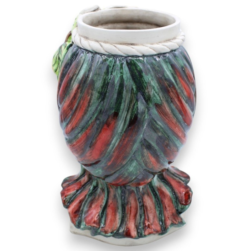 Teste di Moro Siciliane (1Unità) h 30 cm ca. ceramica Caltagirone - Modello Saraceno, applicazioni limoni MD2 - 