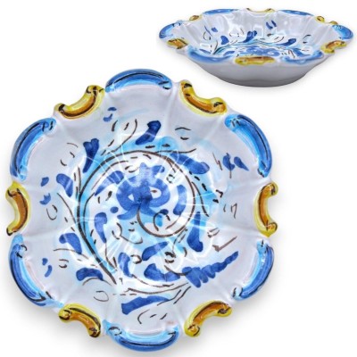 Bol baroque en céramique Caltagirone - L 13 x 13 cm env. (1 pièce) couleur et décoration aléatoires - 