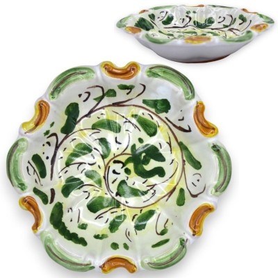 Barocke Caltagirone-Keramikschale - L 13 x 13 cm ca. (1 Stück) zufällige Farbe und Dekoration - 