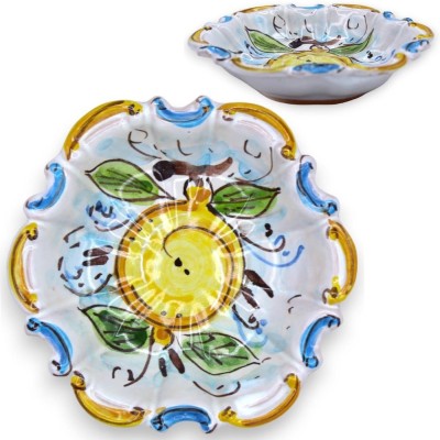 Barock Caltagirone keramikskål - L 13 x 13 cm ca. (1 st) slumpmässig färg och dekoration - 