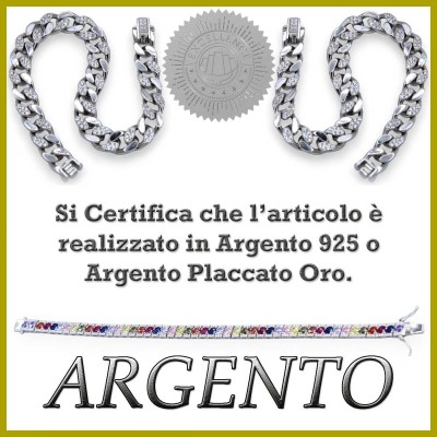 925 Sterling Silver Crewneck Necklace met SICILIA CM 1,5 pendant, Liscio model - 