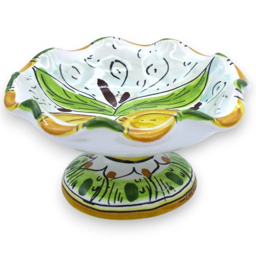 Geschulpte middenstuk, Caltagirone keramiek, Ø circa 15 cm. citroen decoratie -  2