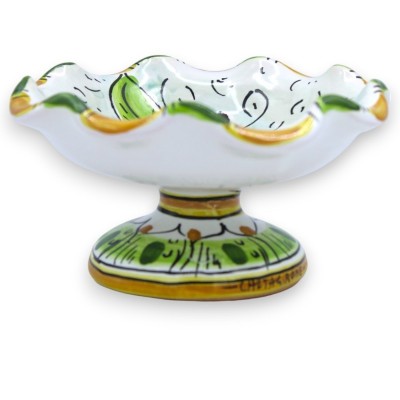 Centro de mesa festoneado, cerámica Caltagirone, Ø aprox.15 cm. decoracion de limon - 