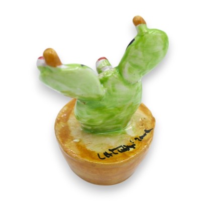 Plante de figue de Barbarie en pot, céramique Caltagirone - 3 options de taille (1pc) - 