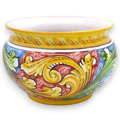 Cachepot Cache pot en céramique Caltagirone, décoration baroque sur fond rouge et bleu, 5 options de tailles (1pc) - 