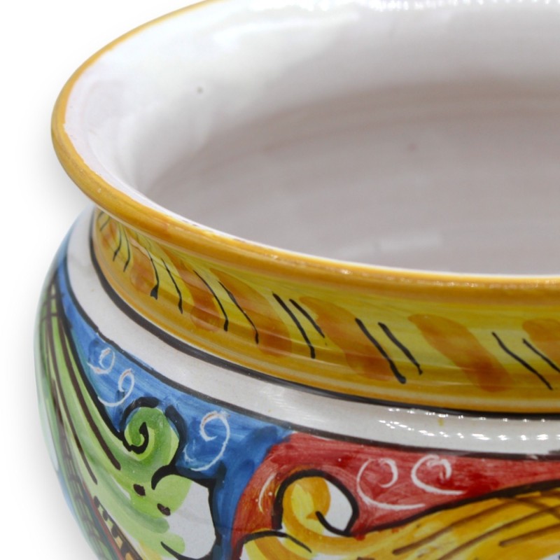 Doniczka ceramiczna Cachepot Caltagirone, dekoracja barokowa na czerwono-niebieskim tle, 5 opcji wielkości (1 szt.) - 