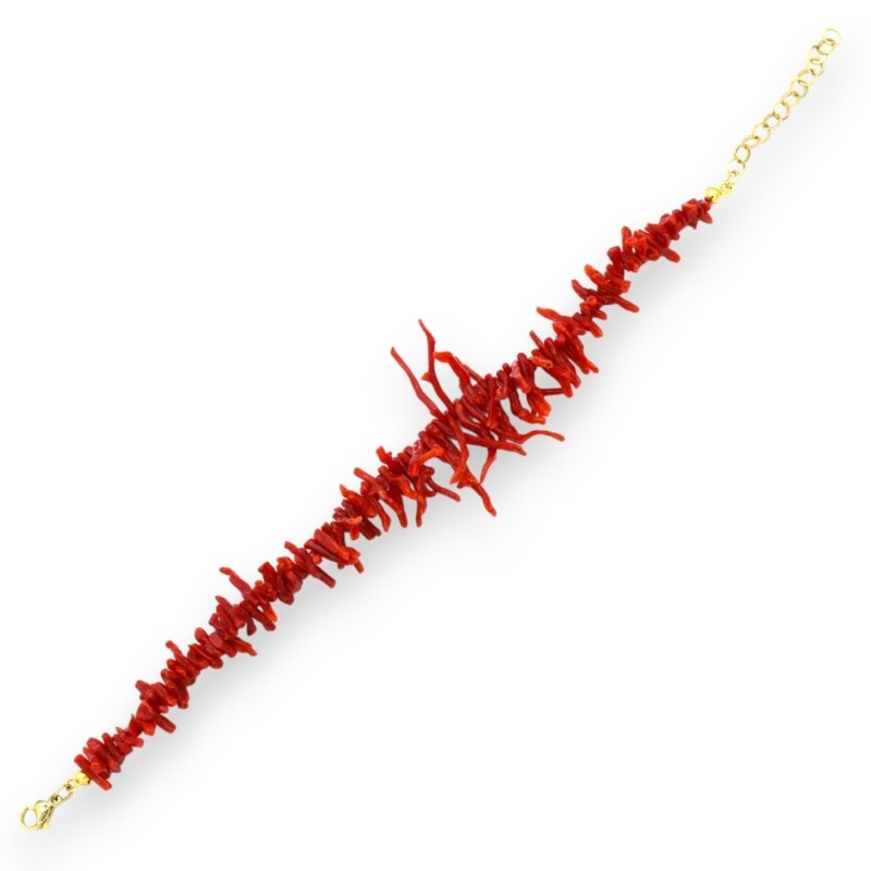 Bracelet avec Coraux de longueur variable, L 22 cm env. - 