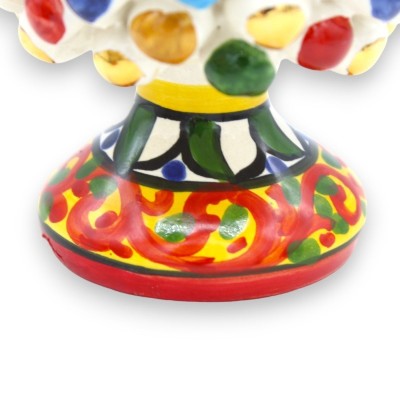 Caltagirone keramiek Elite-serie dennenappel, 2 maten (1 stuk) Veelkleurig en 24-karaats goud email, gedecoreerde basis 