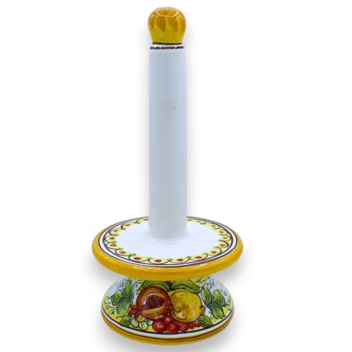 Porte-essuie-tout en céramique Caltagirone, h 32 et Ø environ 15 cm. avec 2 options de décoration -  2