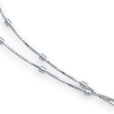 Tobillera elaborada artesanalmente en Plata 925, de 25 cm de largo aprox. - 