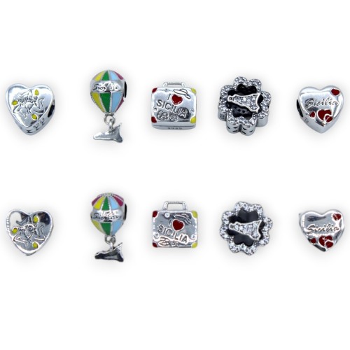 Colgante Charm para Pulsera en Plata 925, con 5 opciones de patrones (1ud) - 