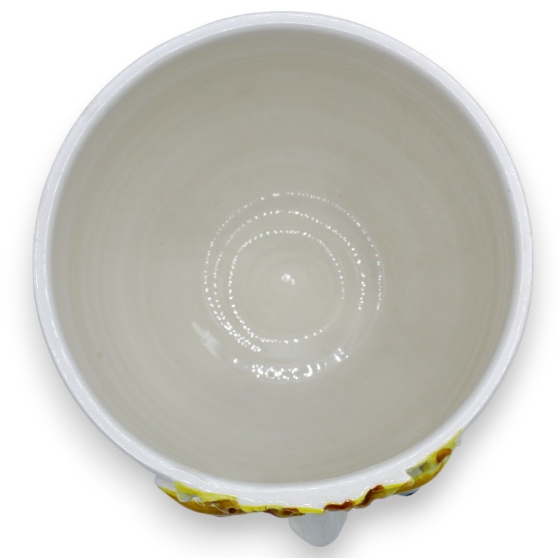 Cachepot Faccina, Vaso per piante o porta cialde / capsule, in pregiata ceramica, Ø 33 cm ca. con opzione uomo o donna (