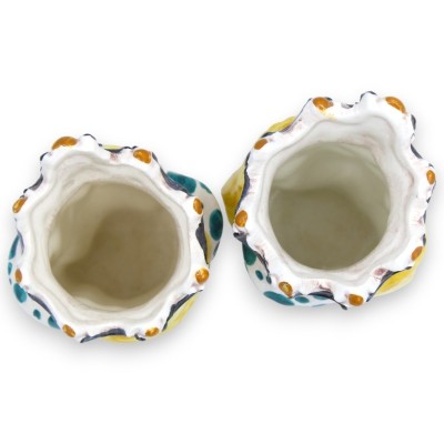 Cabeças normandas sicilianas marrom-escuras (par) h 13/14 cm aprox. Cerâmica Caltagirone MD18 - 
