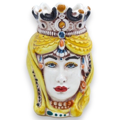 Cabeças normandas sicilianas marrom-escuras (par) h 13/14 cm aprox. Cerâmica Caltagirone MD18 - 