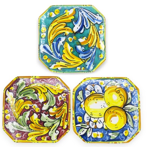 Salvamanteles de cerámica Caltagirone - L 12 x 12 cm aprox. (1pc) con dos opciones de color - 