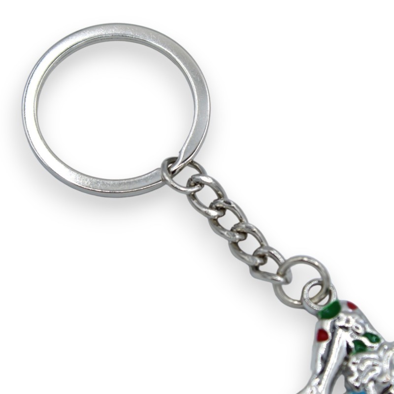 Trinacria-shaped steel key ring - approx. h 11 cm. MD2 - 