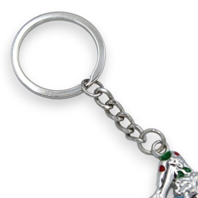 Trinacria-vormige stalen sleutelhanger - ca. h 11 cm. MD2 - 