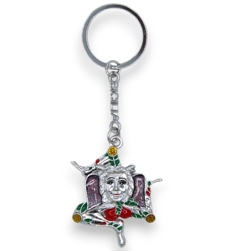 Porte-clés en acier en forme de Trinacria - env. MD1 - 