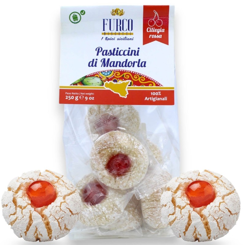 Mandelbakelser med röda körsbär - 250 g - 