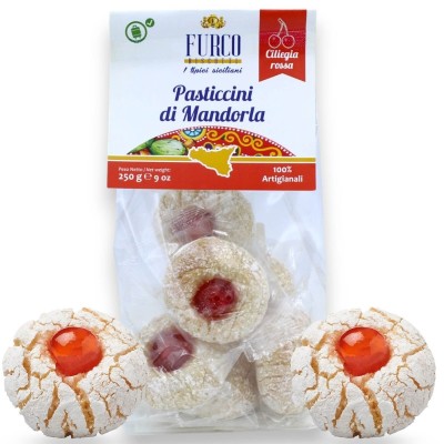 Mandelbakelser med röda körsbär - 250 g - 