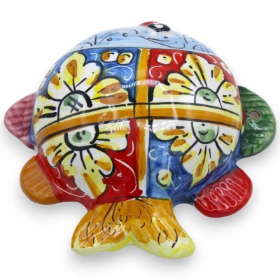 Baiacu de cerâmica Caltagirone, h aprox. 14 x 14 cm. (1 unidade) decoração e cor aleatórias - 
