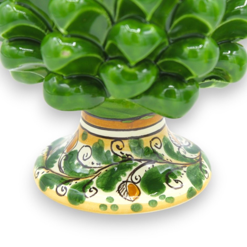 Siciliaanse dennenappel Caltagirone, h ca. 15 cm. (1 stuk) Immersion Forest Green met willekeurige decoratiestam - 
