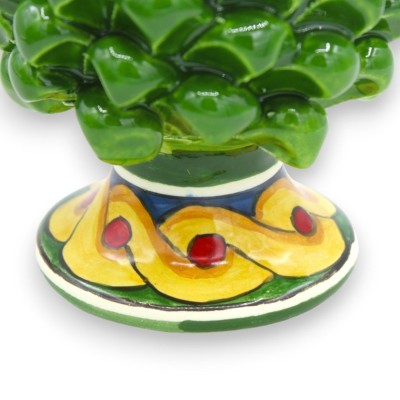 Siciliaanse dennenappel Caltagirone, h ca. 15 cm. (1 stuk) Immersion Forest Green met willekeurige decoratiestam - 