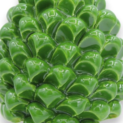 Siciliaanse dennenappel Caltagirone, h ca. 15 cm. (1 stuk) Immersion Forest Green met willekeurige decoratiestam - 