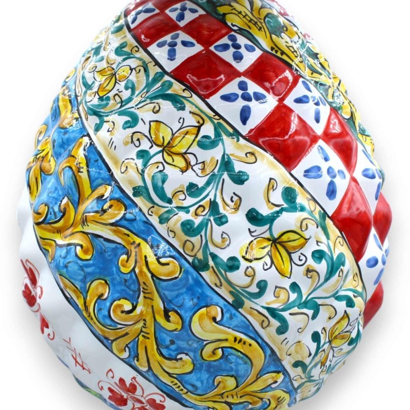 Sycylijska ceramiczna szyszka sosnowa z dekorowaną kwadratową podstawą, sycylijska dekoracja wózka 3 opcje rozmiarów (1 