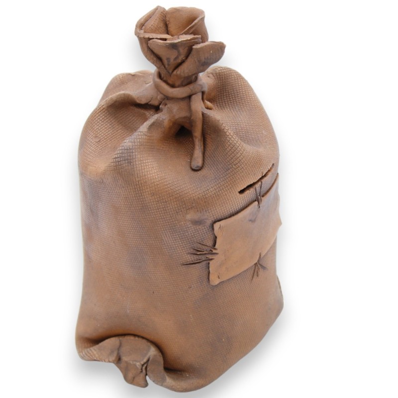 Sackförmiges Sparschwein aus feiner sizilianischer Keramik, ca. H 20 x 14 cm. - 