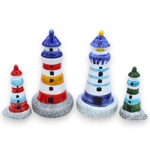 Faro en fina cerámica siciliana - con dos opciones de tamaño y decoración / color aleatorio (1ud) - 